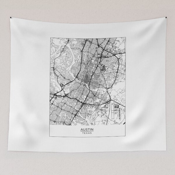 Item preview, Austin, Texas Map Art (White) designed and sold by HawkstoneDesign.