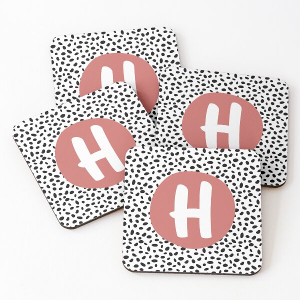 Item preview, Dalmatian Spot Pink H Monogram, Initial, Letter, Name designed and sold by CocoandDaisy.