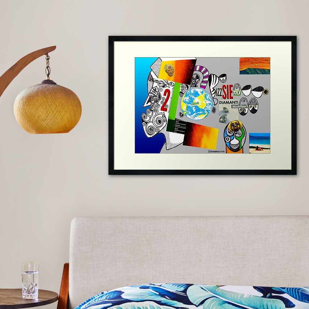 Izzsietili disabituanti (collage art) Framed Art Print
