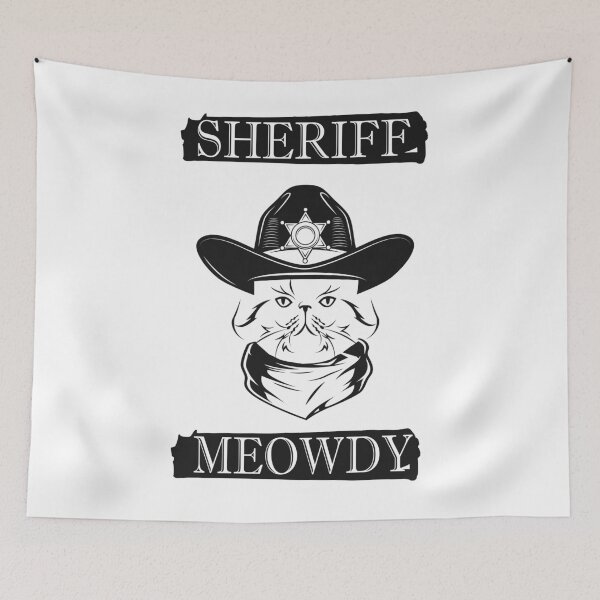 Item preview, Meowdy - Sheriff Meody - Funny Mashup Between Meow and Howdy - Cat Meme - vintage cat designed and sold by YourTypicalMood.