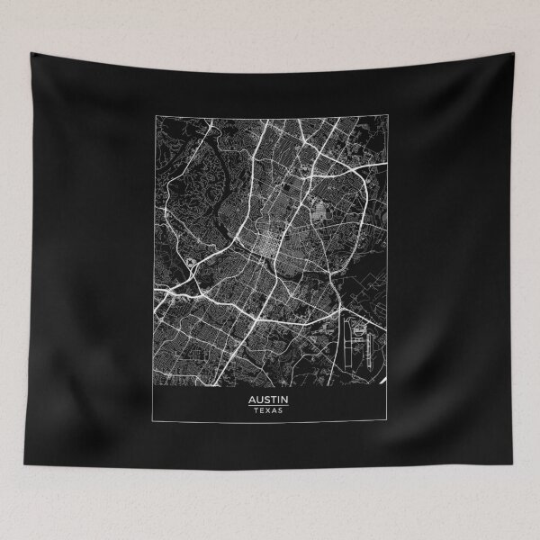 Item preview, Austin, Texas Map Art (Black) designed and sold by HawkstoneDesign.
