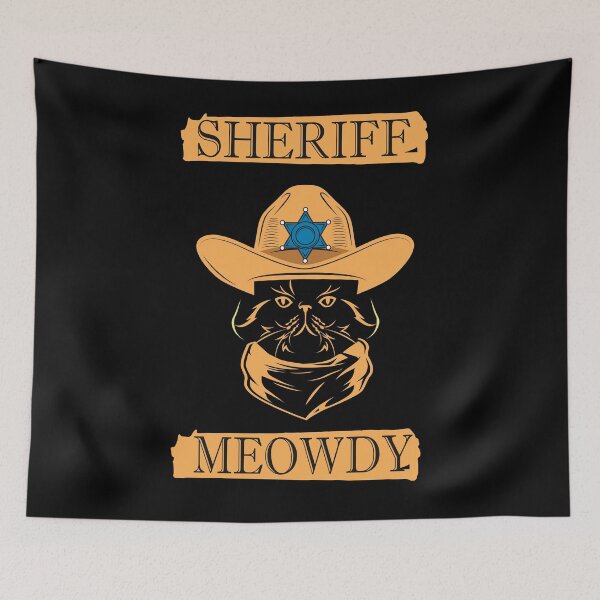 Item preview, Meowdy - Sheriff Meody - Funny Mashup Between Meow and Howdy - Cat Meme - vintage cat designed and sold by YourTypicalMood.