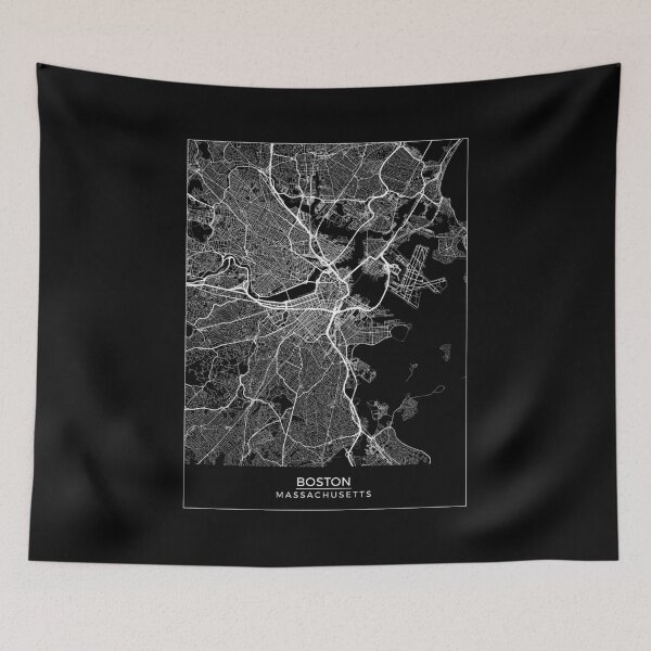 Item preview, Boston, Massachusetts Map Art (Black) designed and sold by HawkstoneDesign.