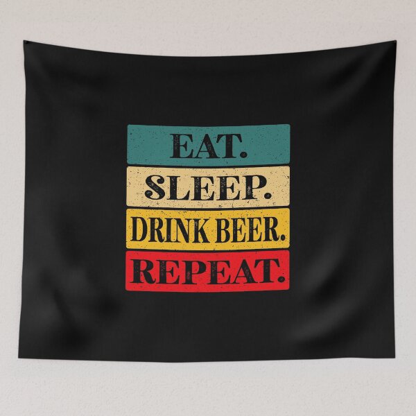 Item preview, Eat, Sleep, Drink Beer, Repeat Essential Classic Sticker And Shirt Design designed and sold by Glike.