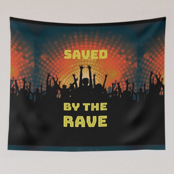Item preview, Saved By The Rave - We Crave The Dance Floor 2021 - Yellow Red Black designed and sold by NoMatterLab.