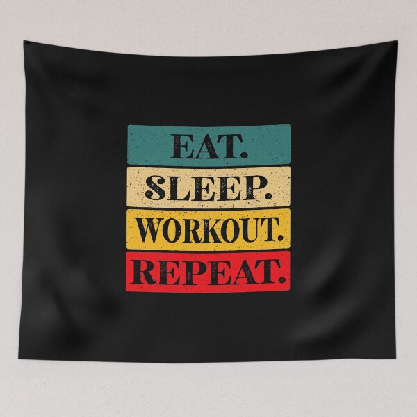 Item preview, Eat, Sleep, Workout, Repeat Essential Classic Sticker And Shirt Design designed and sold by Glike.