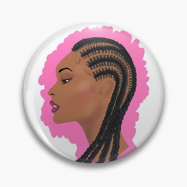 Item preview, Brown skin girl pink corn rows designed and sold by Pascally.