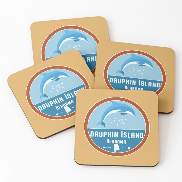 Item preview, Dauphin Island, Alabama Retro AL Ocean Dolphin Badge designed and sold by palmettodigital.