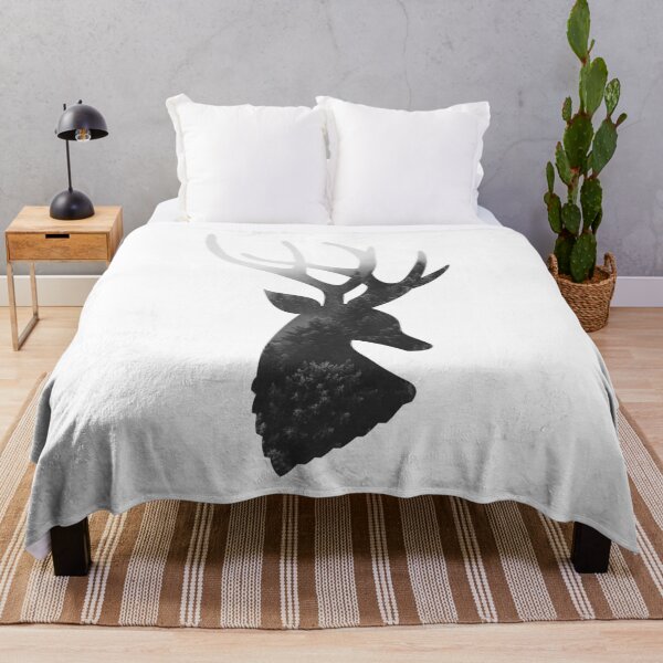 Item preview, DEER ART SILHOUETTE SNOW FOREST WOODS designed and sold by TheFirstOne.