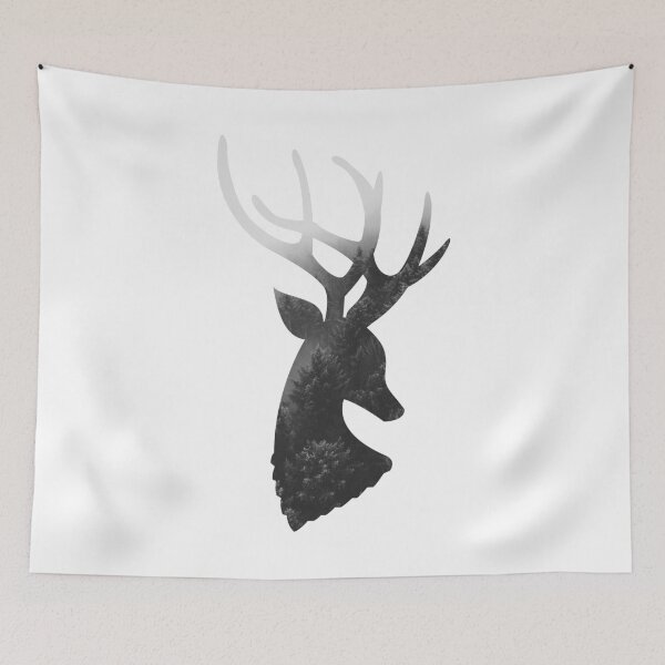 Item preview, DEER ART SILHOUETTE SNOW FOREST WOODS  designed and sold by TheFirstOne.