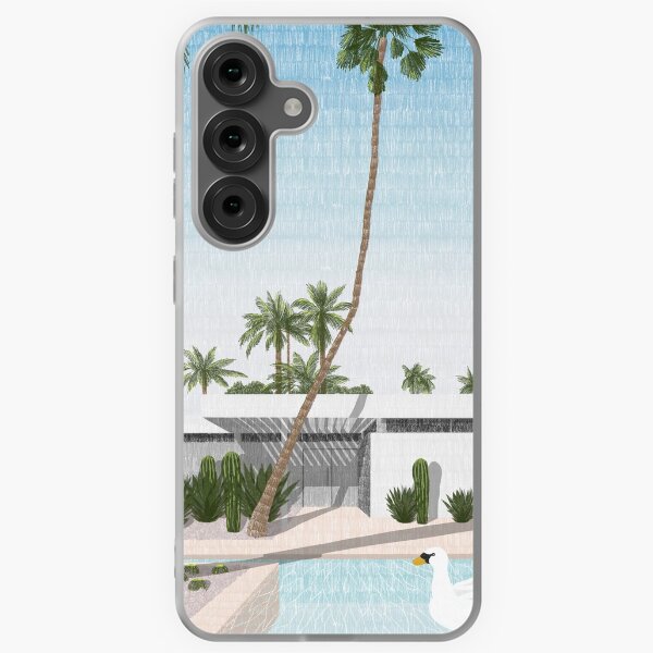 Item preview, Palm Springs illustration minimalist colored pencil pool time designed and sold by etmeusmoi.