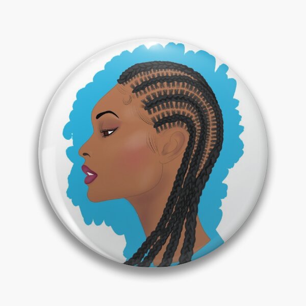 Item preview, Brown skin girl blue corn rows designed and sold by Pascally.