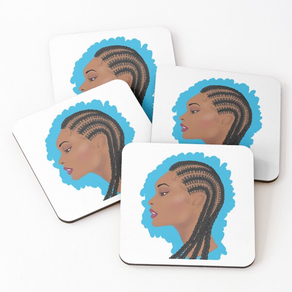 Item preview, Brown skin girl blue corn rows designed and sold by Pascally.