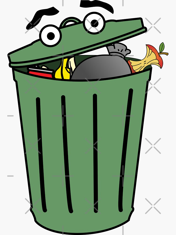 "A Happy Trash Can" Sticker for Sale by bDesigned Redbubble