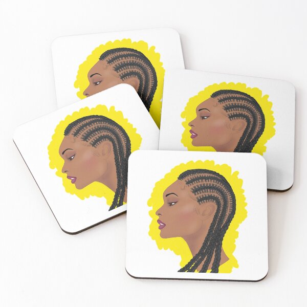 Item preview, Brown skin girl yellow corn rows designed and sold by Pascally.