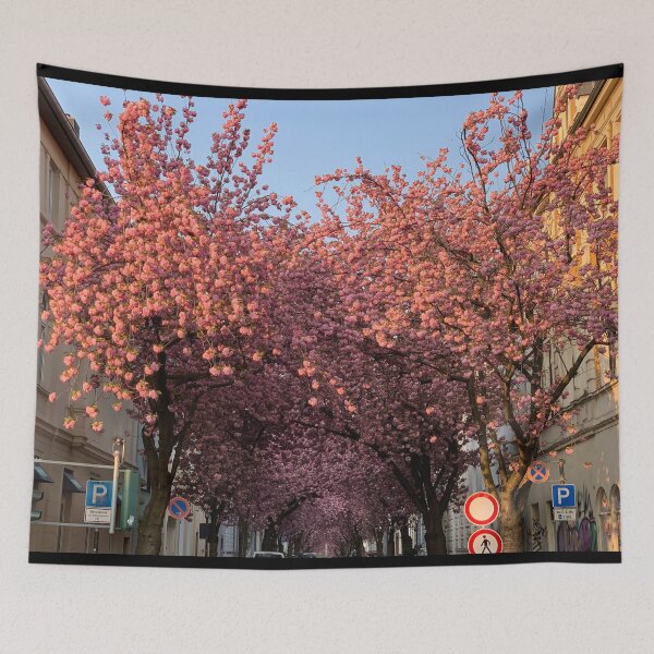 Item preview, Pink Cherry Blossoms Street Bonn designed and sold by DIOTHENA.