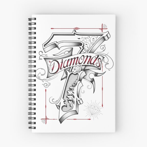 Item preview, Seven of Diamonds, typography art designed and sold by Wendy Bazuta.