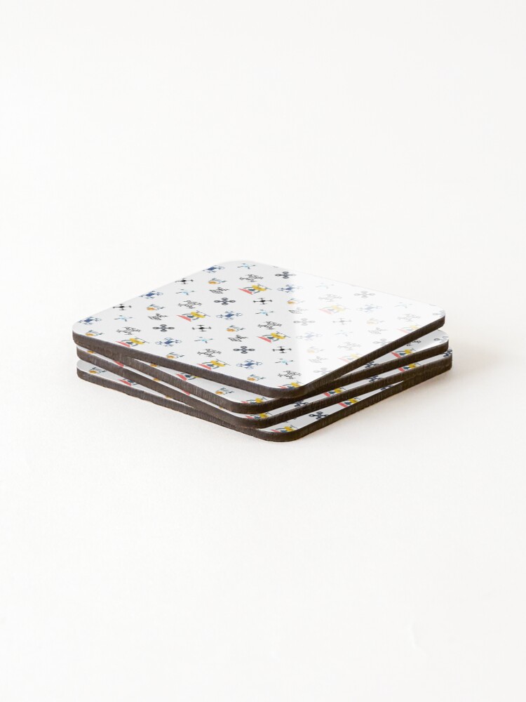 Thumbnail 4 of 5, Coasters (Set of 4), Drones Pattern designed and sold by PatternsRUs.