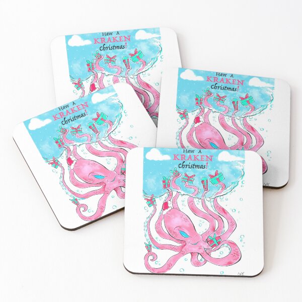 Item preview, Christmas Kraken Santa Presents Octopus designed and sold by ArtByShannon.