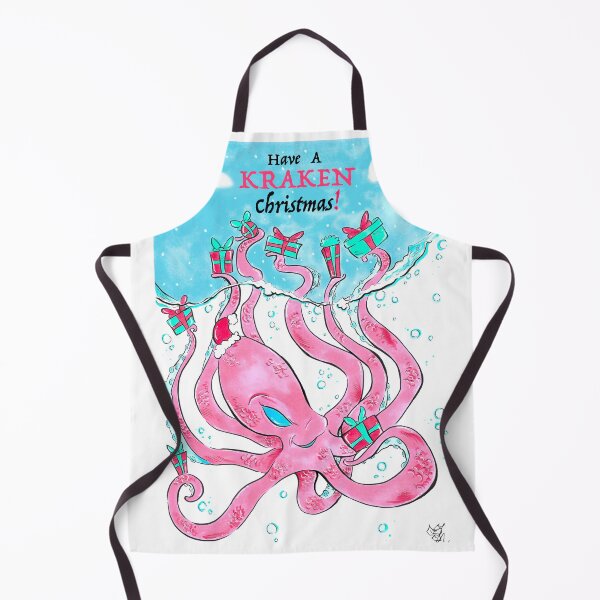 Item preview, Christmas Kraken Santa Presents Octopus designed and sold by ArtByShannon.