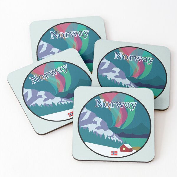 Item preview, Norway Aurora Borealis (Northern Lights) Badge  designed and sold by LouiseFranksArt.