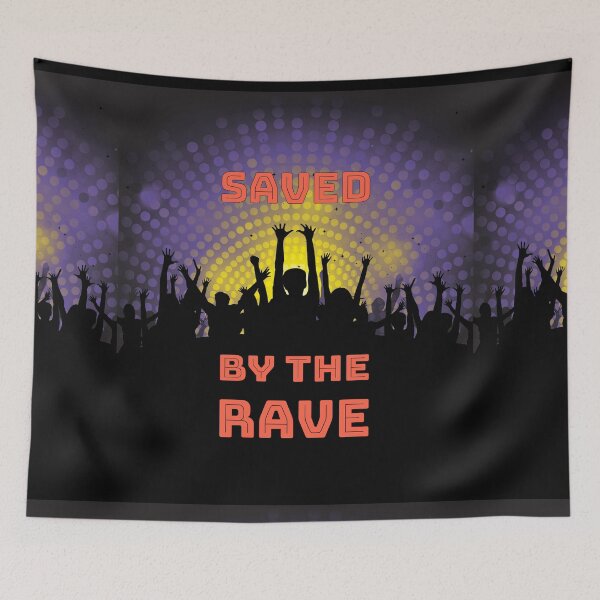 Item preview, Saved By The Rave - We Crave The Dance Floor 2021 - Red Yellow Purple Black designed and sold by NoMatterLab.