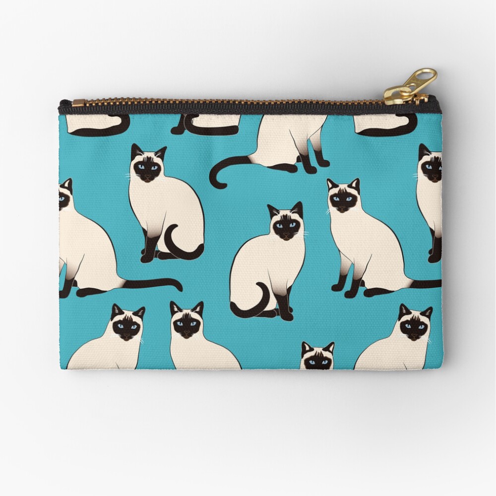 Siamese Cats - sparse pattern Zipper Pouch