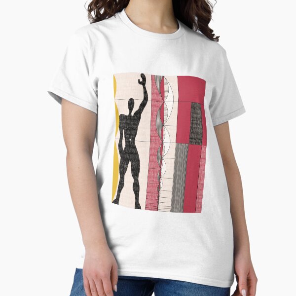 Item preview, Le Corbusier architecture illustration minimalist colored pencil Modulor designed and sold by etmeusmoi.