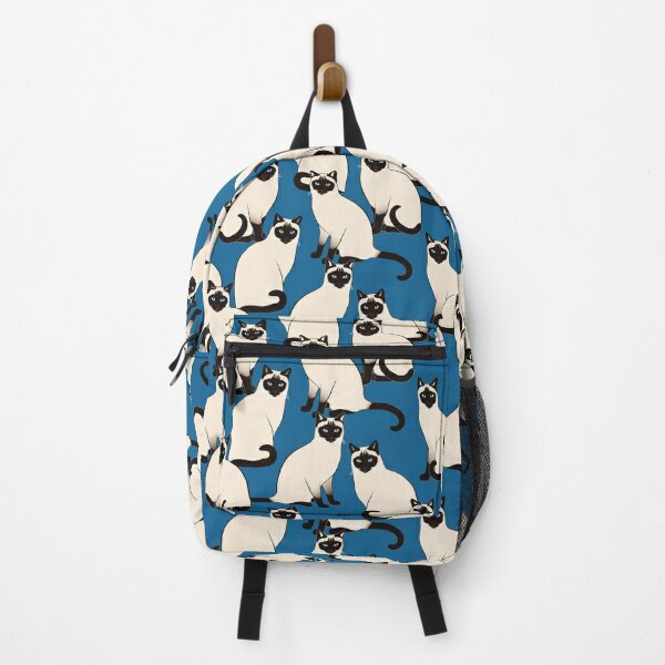 Siamese Cats on dark blue Backpack