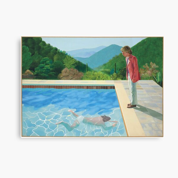 pool with two figures Canvas Print