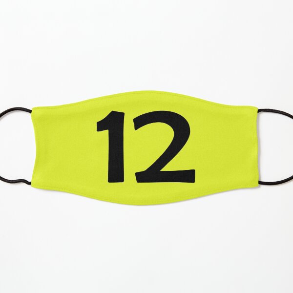 number twelve (12) black Kids Mask