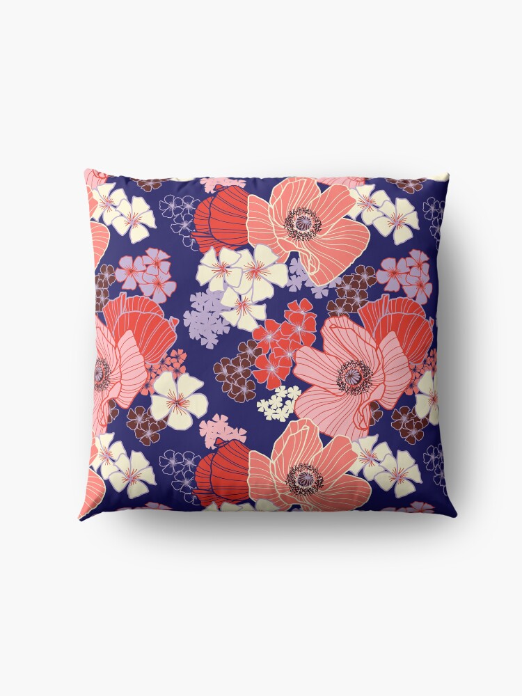 Alternate view of Wild Poppies pattern Floor Pillow