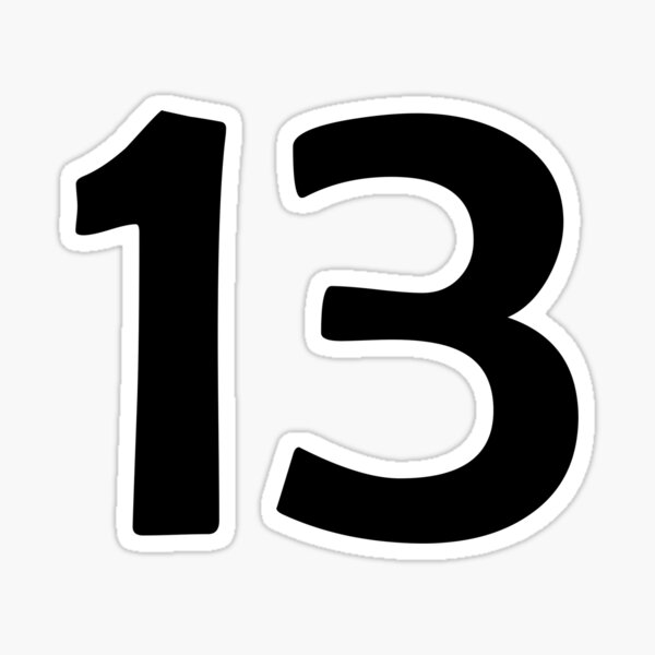 número trece (13) negro Pegatina