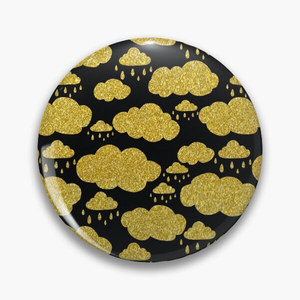 Item preview, black and gold glitter clouds pattern designed and sold by virilamissa.