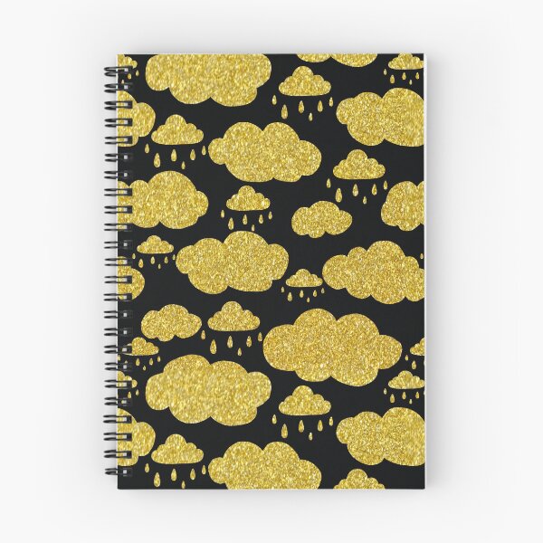Item preview, black and gold glitter clouds pattern designed and sold by virilamissa.