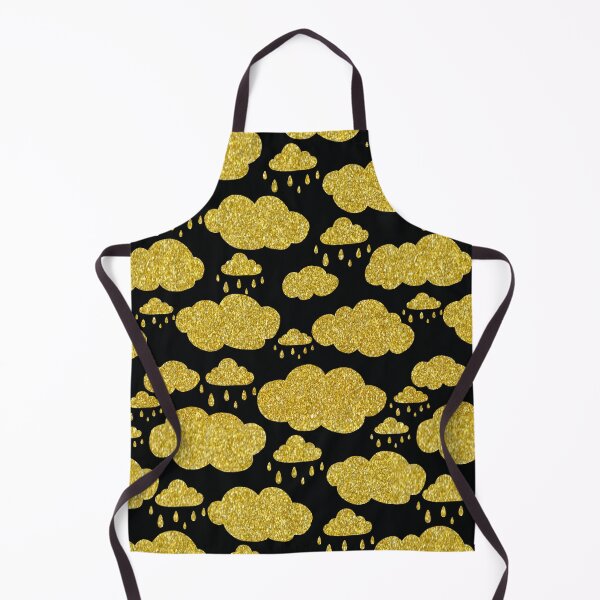 Item preview, black and gold glitter clouds pattern designed and sold by virilamissa.