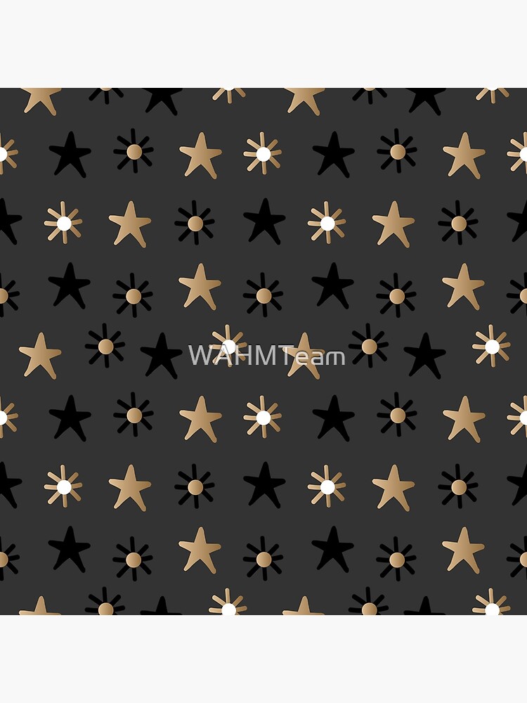 Gold and Black Stars on Gray Background by WAHMTeam