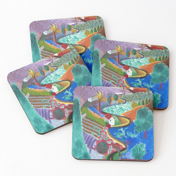david hockney nichols canyon Coasters (Set of 4)