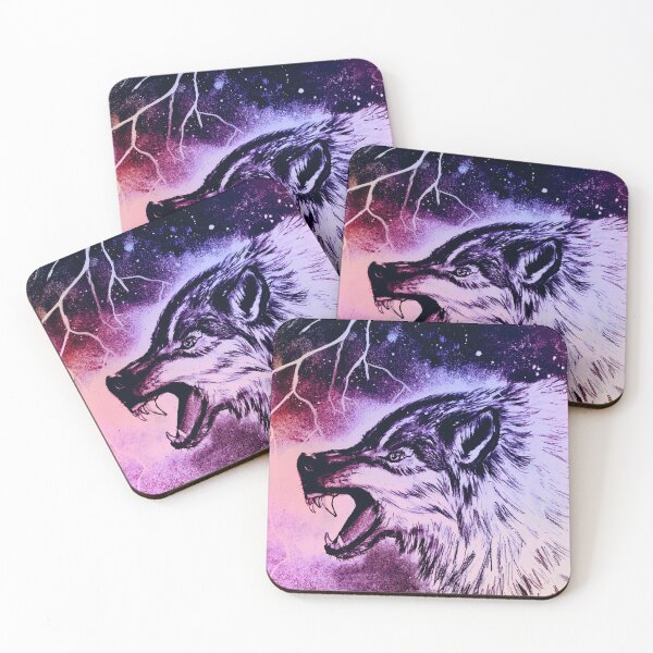 Item preview, Angry wolf portrait painting designed and sold by horseaddicted.