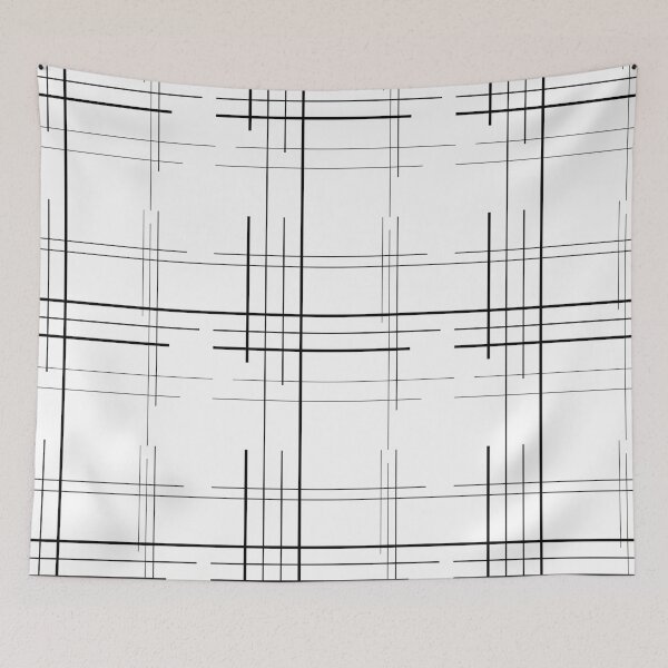 Item preview, Modern Graphic Pattern, Black Lines On White Background designed and sold by D-Spot Shop.