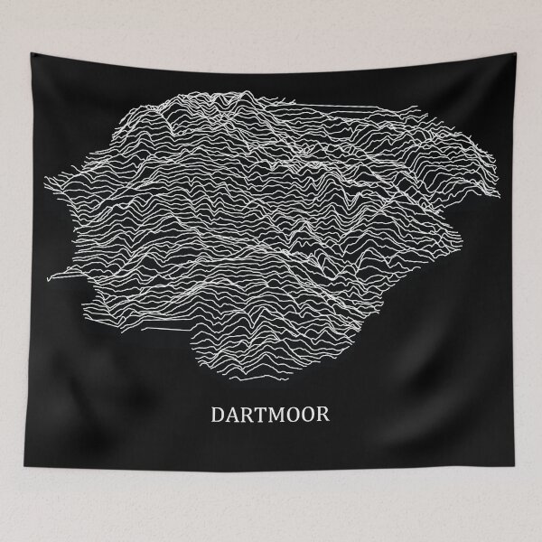 Artikelvorschau, Joy Plot - Dartmoor (schwarz) entworfen und verkauft von helenmakesmaps.