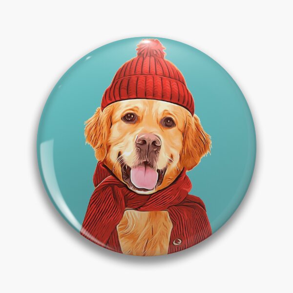 Item preview,  Golden Retriever t-shirt design, lover best friend, Labrador Retriever Wear A red Scarf & Winter Hat designed and sold by A7med-Design.