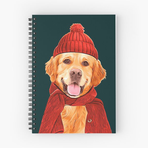 Item preview,  Golden Retriever t-shirt design, lover best friend, Labrador Retriever Wear A red Scarf & Winter Hat designed and sold by A7med-Design.