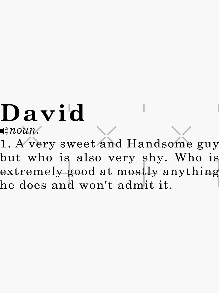 "David Name Definition Meaning" Sticker by peachyline Redbubble