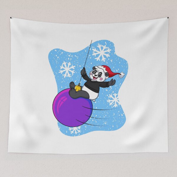 Item preview, Christmas Santa Panda Wrecking Bauble designed and sold by BandOfThePand.