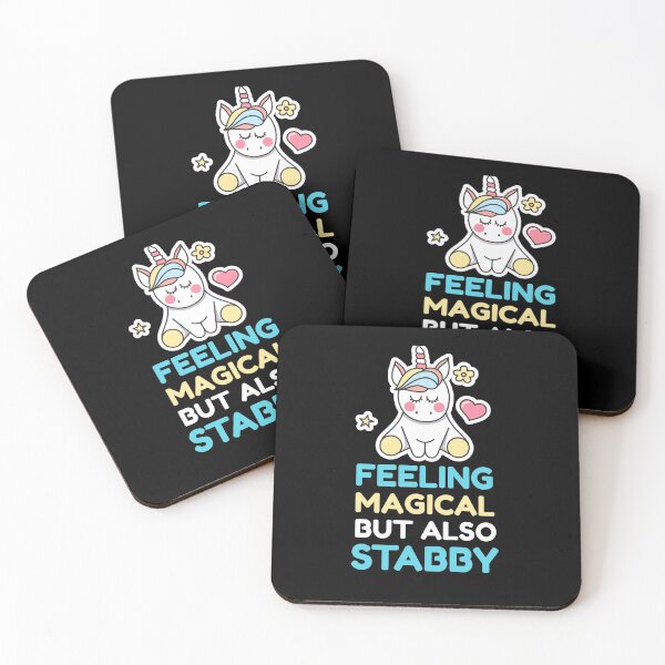 Item preview, Feeling Magical But Also Stabby - Funny Unicorn designed and sold by jacks-tees.
