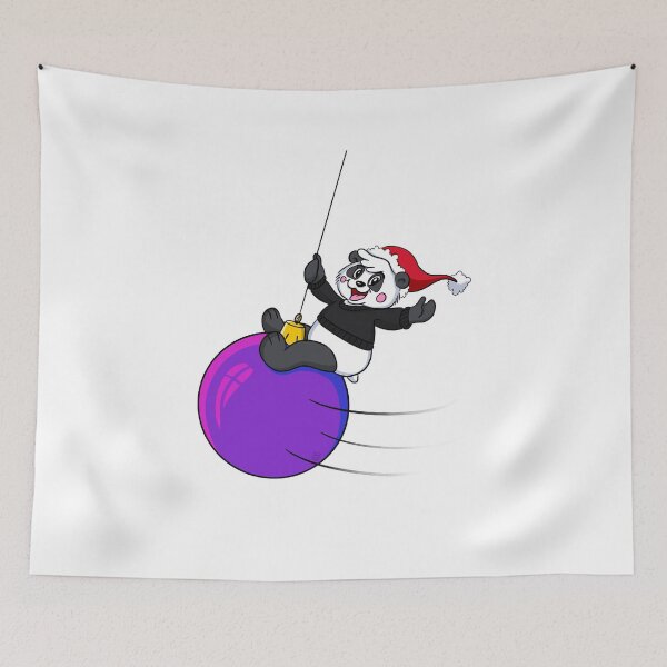 Item preview, Christmas Santa Panda Wrecking Bauble designed and sold by BandOfThePand.