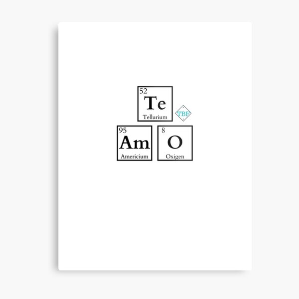 Lámina metálica «Te Amo Química Tabla Periodica Símbolos Elementos» de