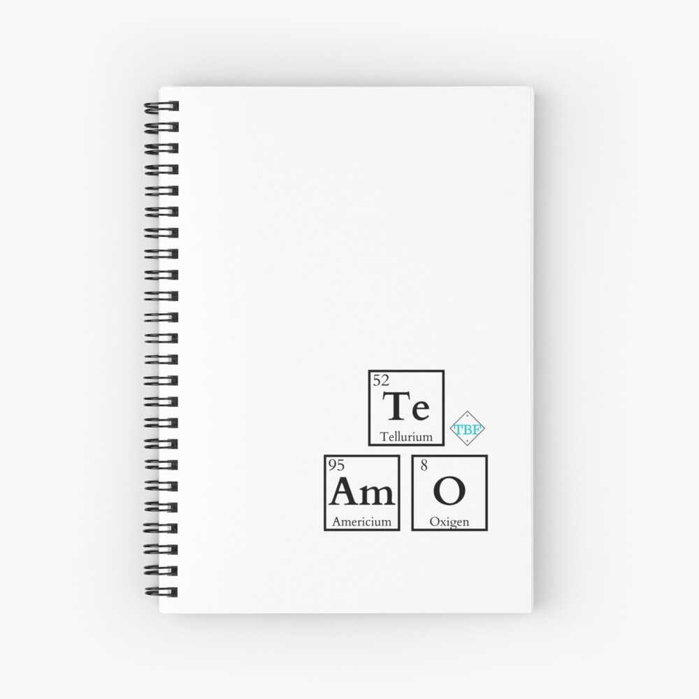 Cuaderno de espiral «Te Amo Química Tabla Periodica Símbolos Elementos