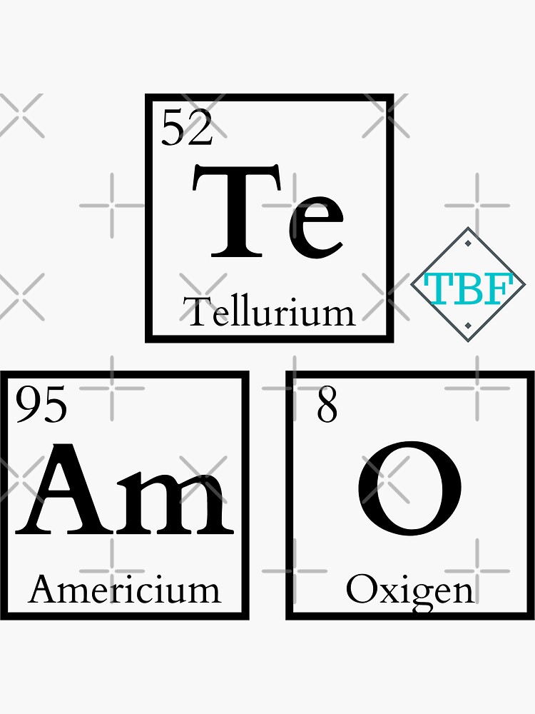 Pegatina for Sale con la obra «Te Amo Química Tabla Periodica Símbolos